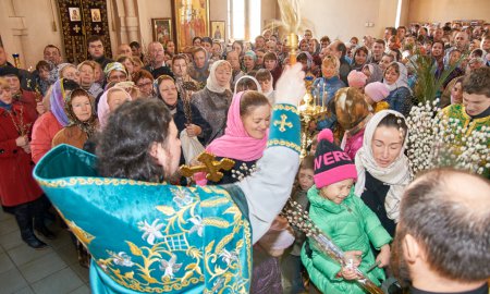 Вербное воскресение в Георгиевском храме города Дедовска